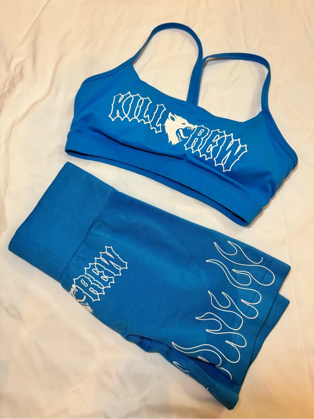 Kill Crew Seamless Flames Biker Shorts & Sports Bra Set